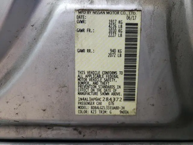 2017 NISSAN ALTIMA 2.5  