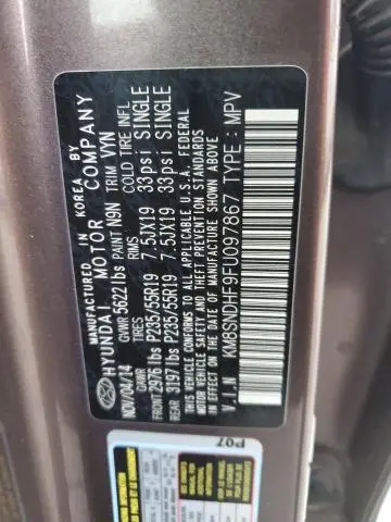 2015 HYUNDAI SANTA FE GLS  