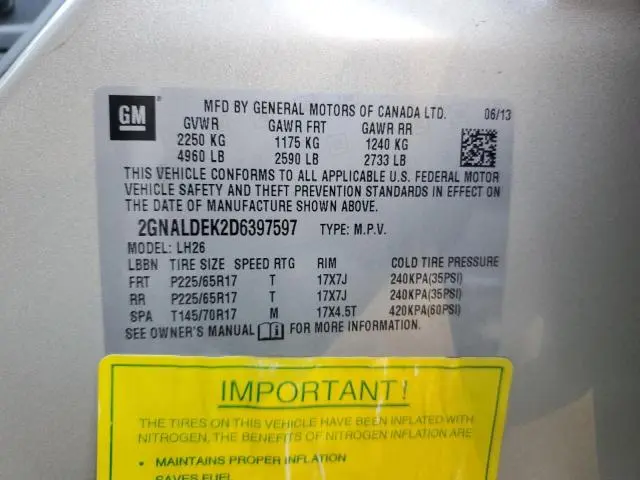 2013 CHEVROLET EQUINOX LT  