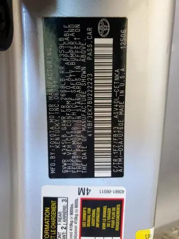 2011 TOYOTA CAMRY BASE  