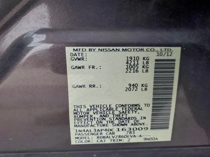 2013 NISSAN ALTIMA 2.5  