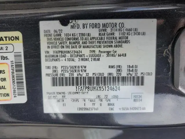 2022 FORD MUSTANG   