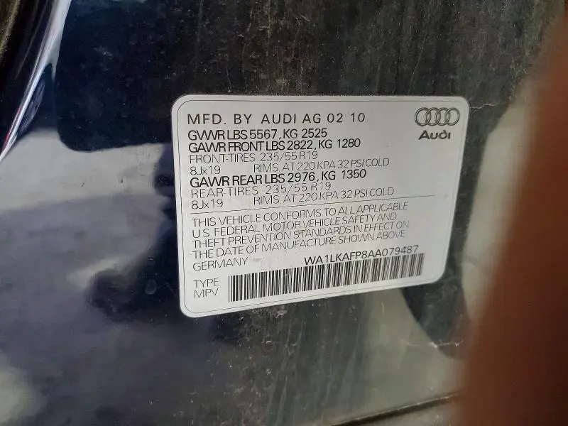 2010 AUDI Q5 PREMIUM PLUS  