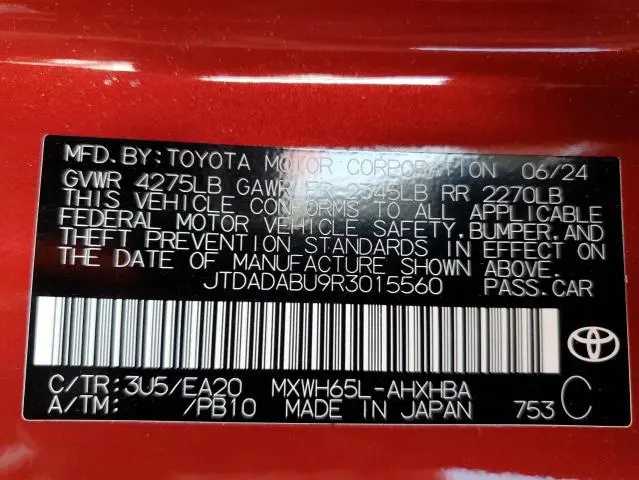 2024 TOYOTA PRIUS LE  