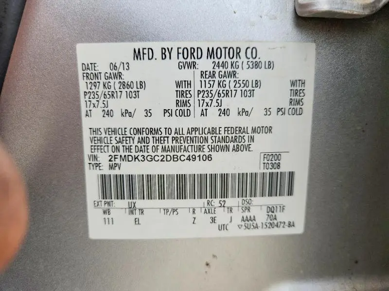 2013 FORD EDGE SE  