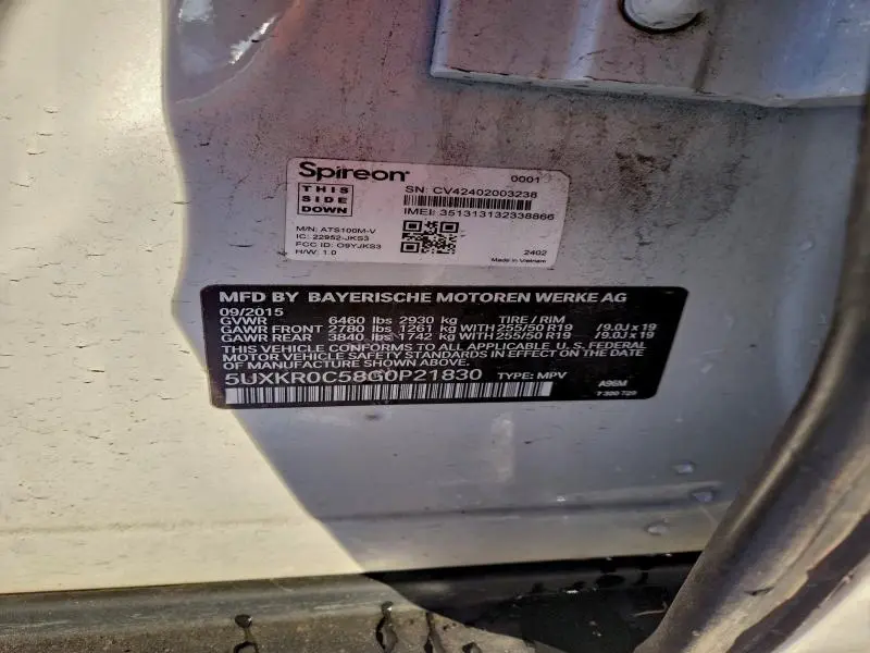 2016 BMW X5 XDRIVE35I  