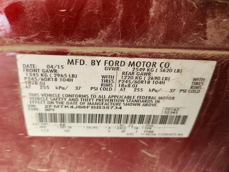 2015 FORD EDGE SEL  