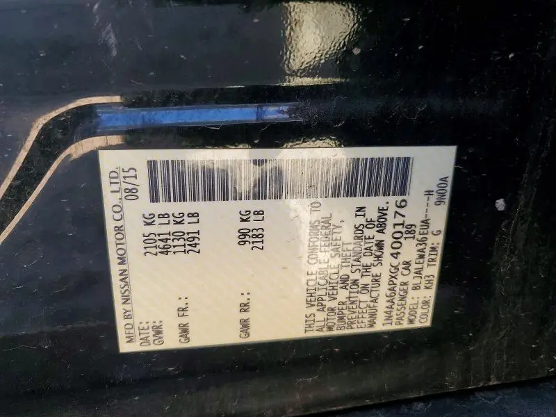 2016 NISSAN MAXIMA 3.5 SL  