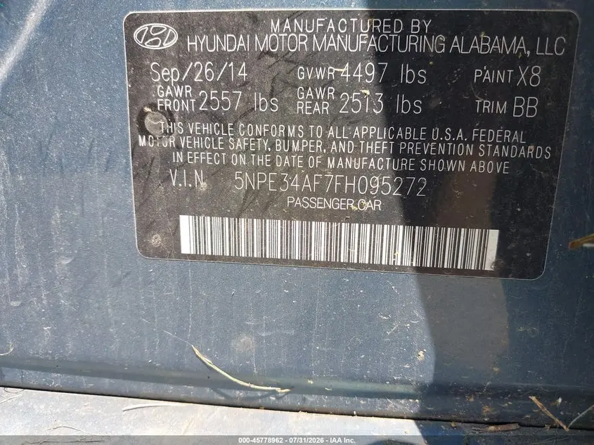 2015 HYUNDAI SONATA SPORT