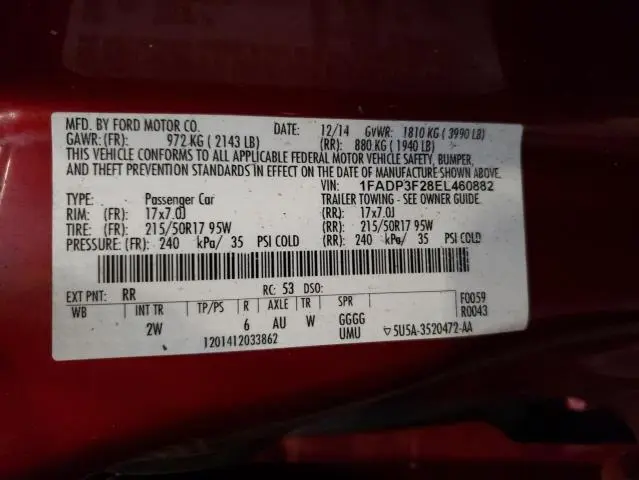 2014 FORD FOCUS SE  