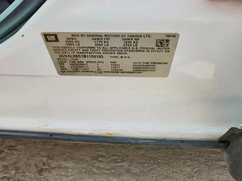 2011 CHEVROLET EQUINOX 1LT  