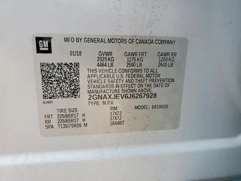 2018 CHEVROLET EQUINOX LT  