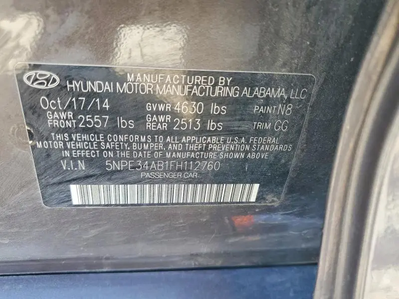 2015 HYUNDAI SONATA LIMITED 2.0T  
