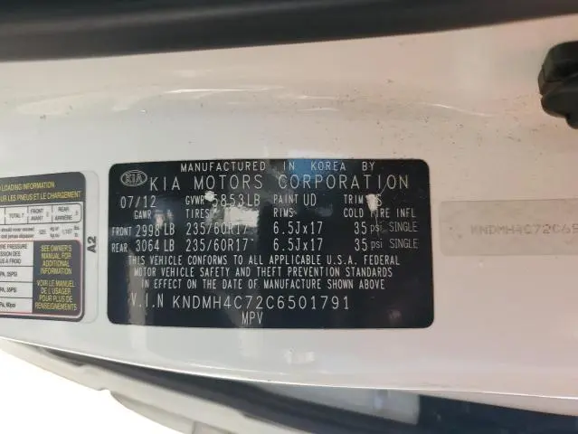 2012 KIA SEDONA EX  