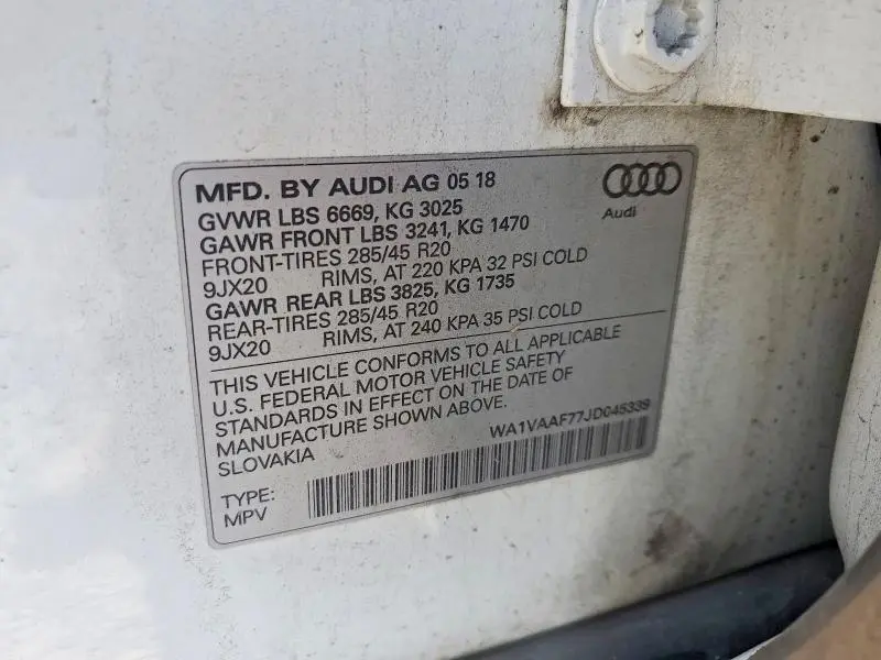 2018 AUDI Q7 PRESTIGE  