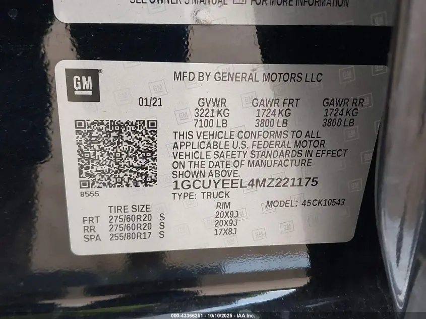 2021 CHEVROLET SILVERADO 1500 4WD  SHORT BED RST