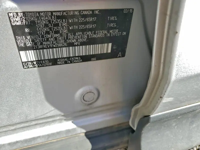 2015 TOYOTA RAV4 XLE  