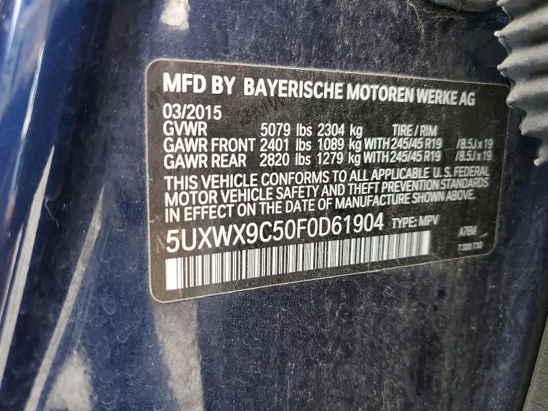 2015 BMW X3 XDRIVE28I  