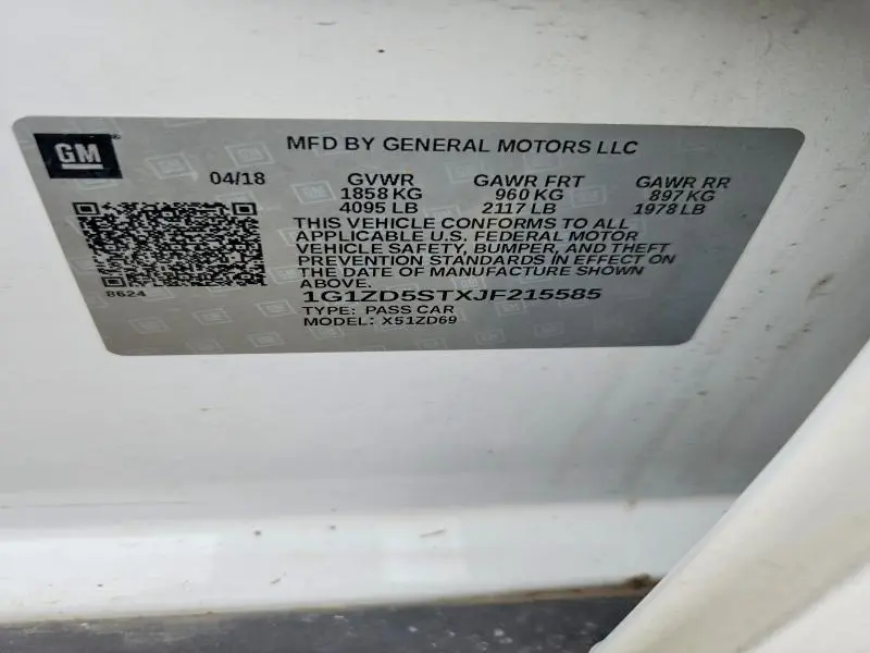 2018 CHEVROLET MALIBU LT  