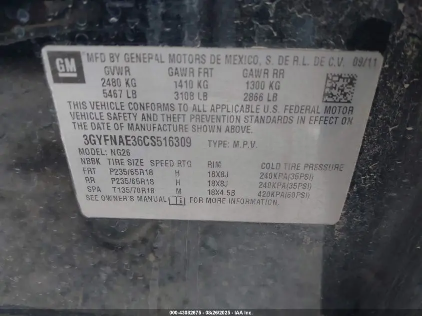 2012 CADILLAC SRX LUXURY COLLECTION