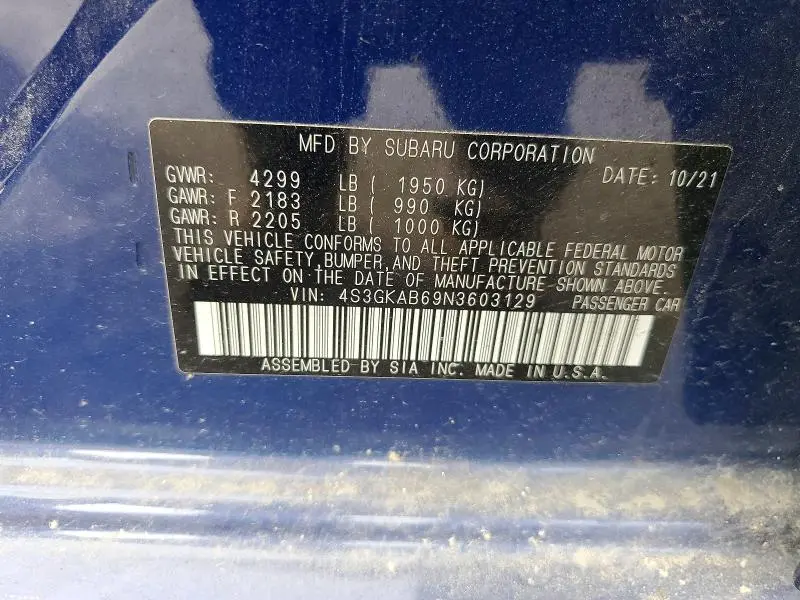 2022 SUBARU IMPREZA   