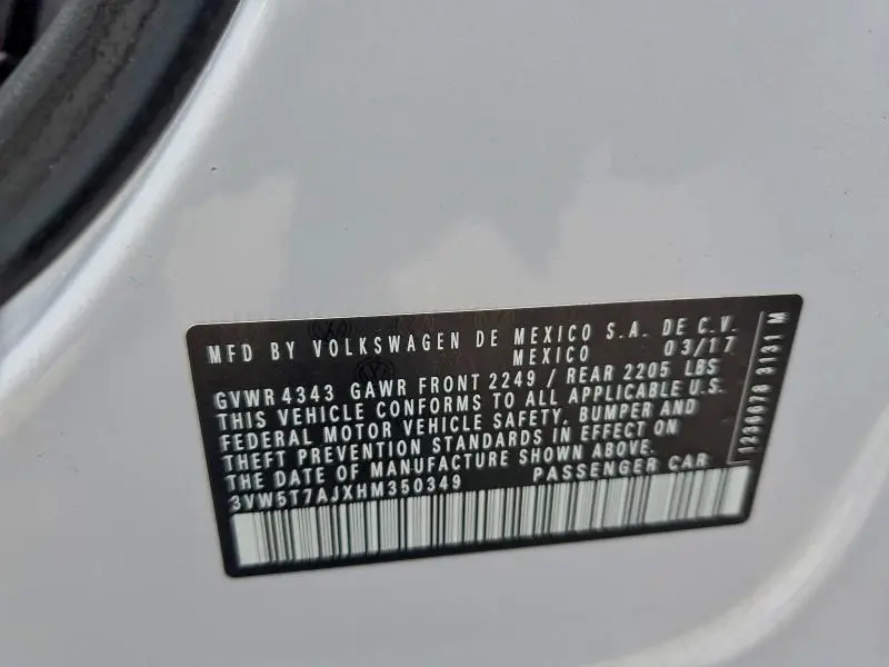 2017 VOLKSWAGEN JETTA GLI  