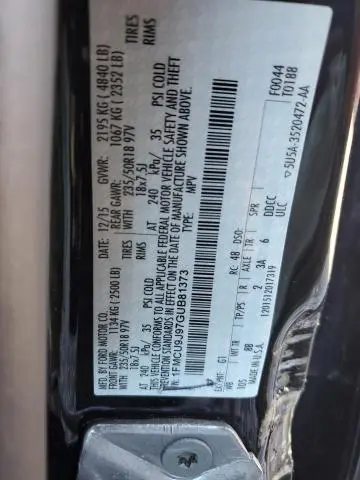 2016 FORD ESCAPE TITANIUM  