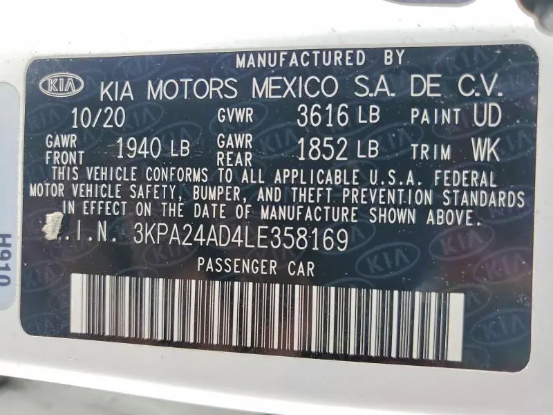 2020 KIA RIO LX  