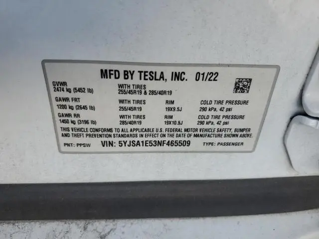 2022 TESLA MODEL S   
