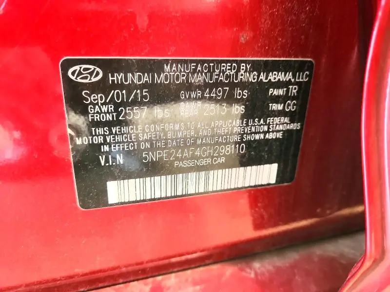 2016 HYUNDAI SONATA SE  