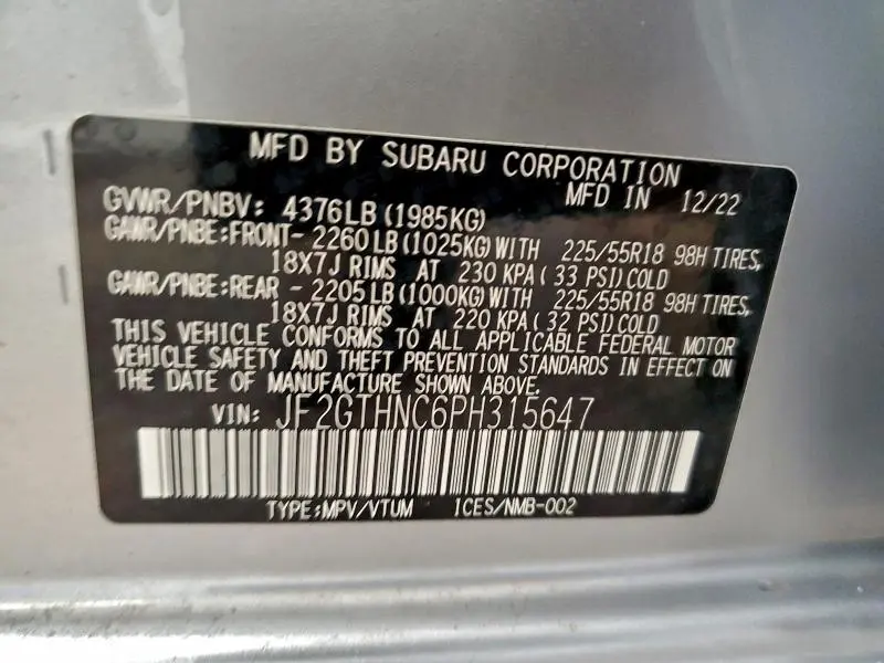 2023 SUBARU CROSSTREK LIMITED  