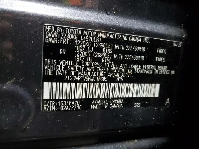 2019 TOYOTA RAV4 LIMITED