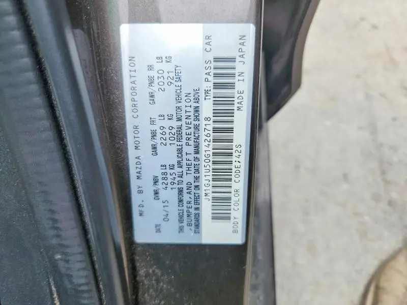 2016 MAZDA 6 SPORT  