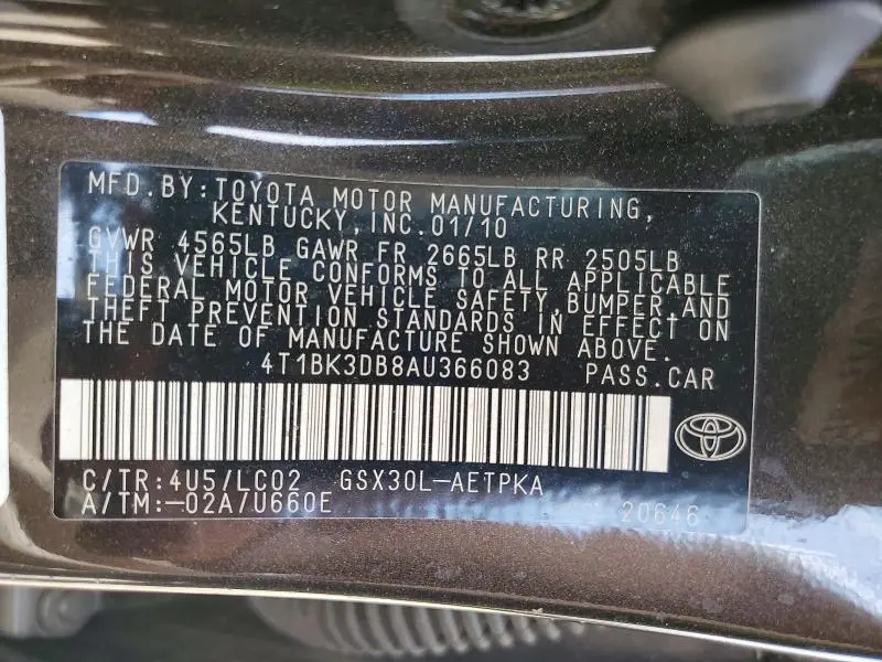 2010 TOYOTA AVALON LIMITED  