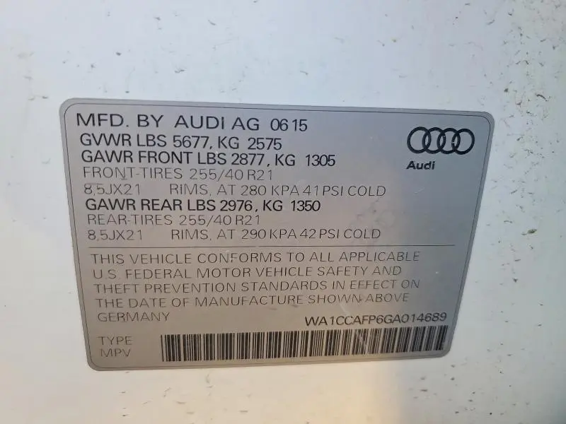 2016 AUDI SQ5 PREMIUM PLUS  