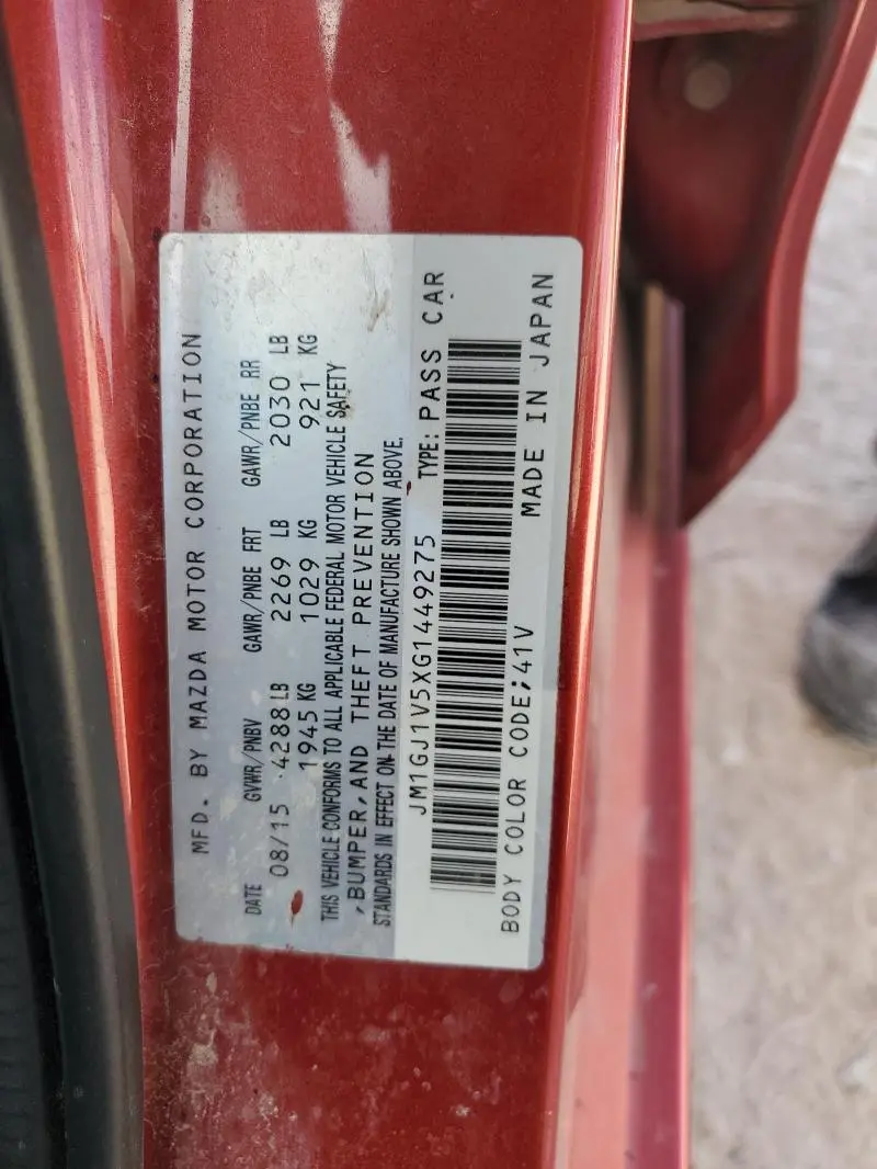 2016 MAZDA 6 TOURING  