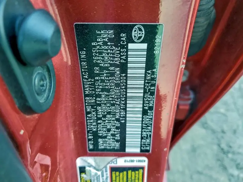 2012 TOYOTA CAMRY BASE  