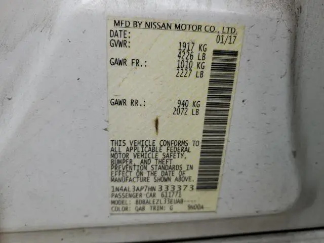 2017 NISSAN ALTIMA 2.5  