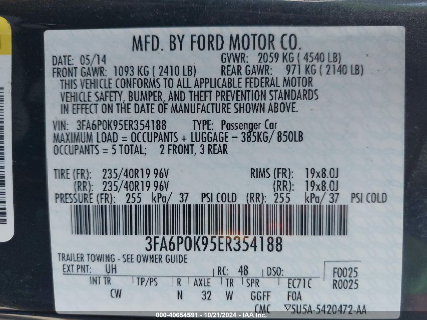 2014 FORD FUSION TITANIUM