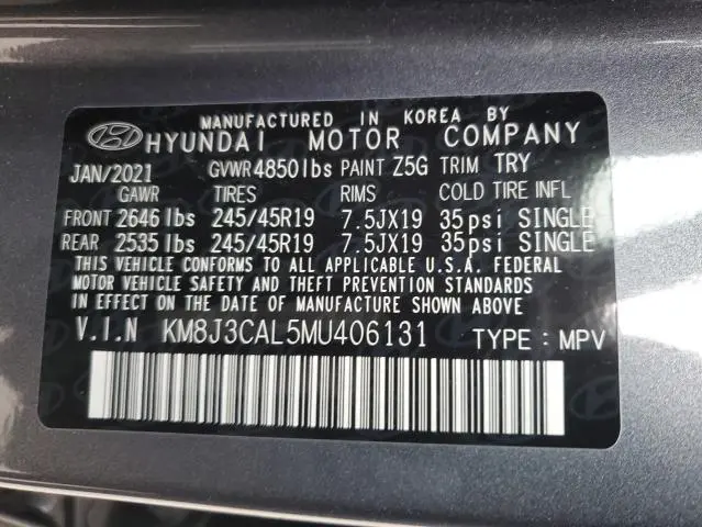 2021 HYUNDAI TUCSON LIMITED  