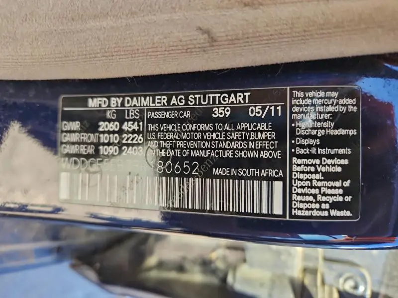 2011 MERCEDES-BENZ C 300  