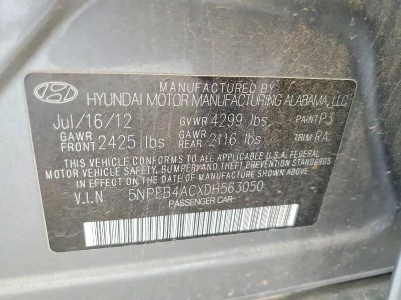 2013 HYUNDAI SONATA GLS  