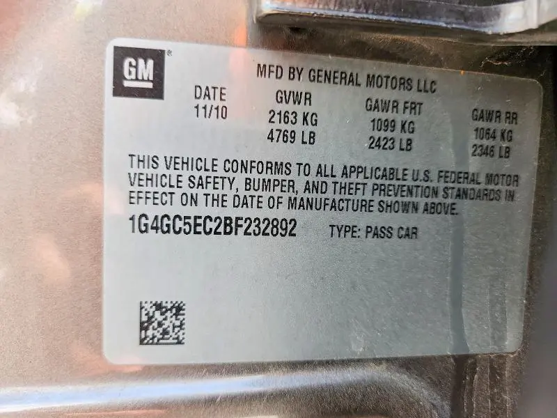 2011 BUICK LACROSSE CXL  