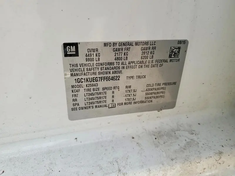 2015 CHEVROLET SILVERADO K2500 HEAVY DUTY  