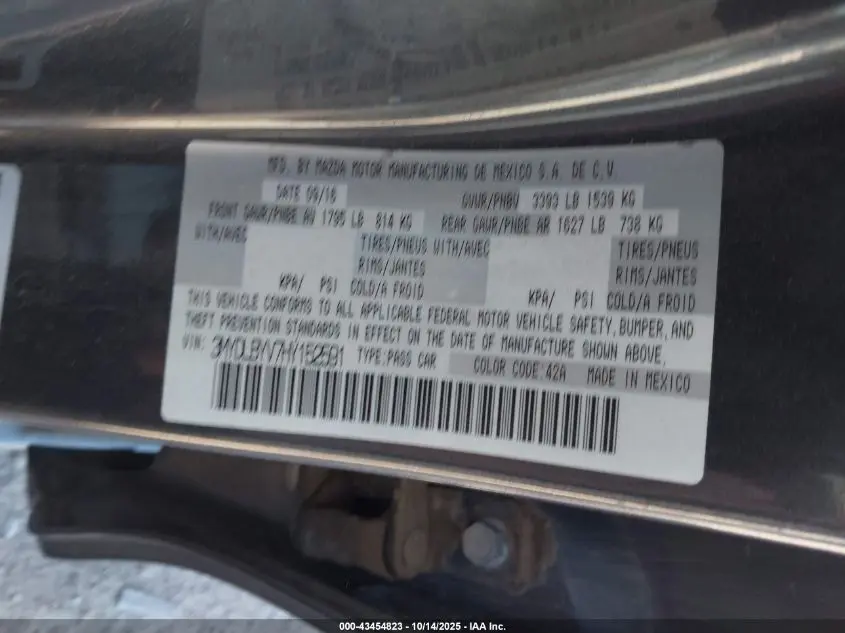 2017 TOYOTA YARIS IA  