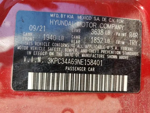 2022 HYUNDAI ACCENT LIMITED  