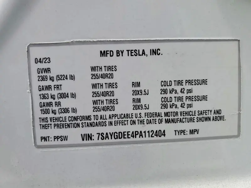 2023 TESLA MODEL Y   