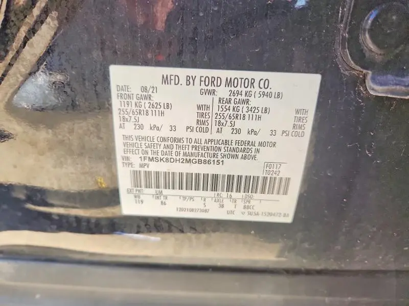 2021 FORD EXPLORER XLT  