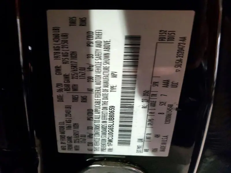 2020 FORD ESCAPE SE  