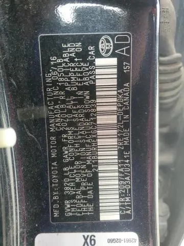 2016 TOYOTA COROLLA L  